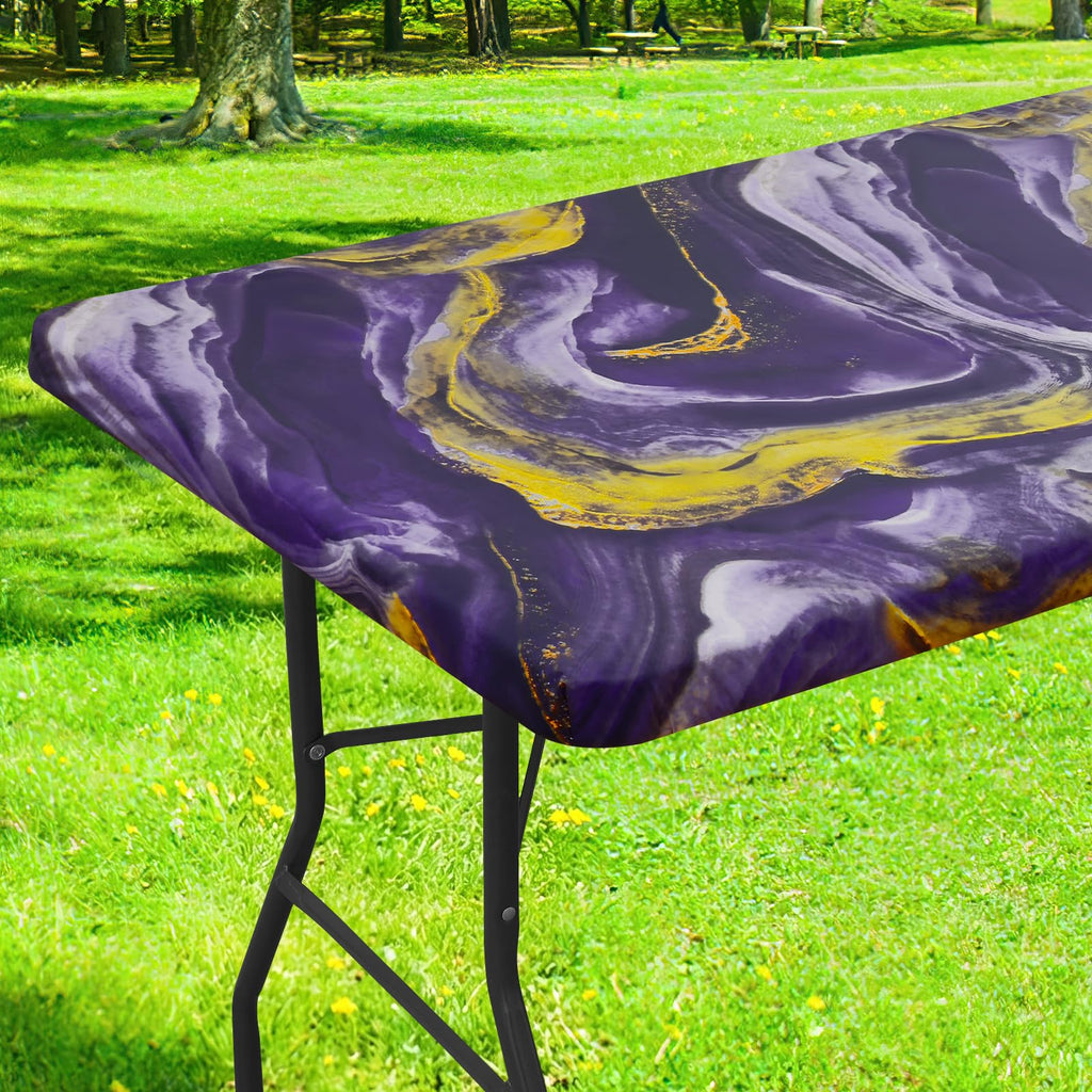 Smiry Rectangle Table Cloth, Waterproof Plastic Table Cover for 5FT Tables