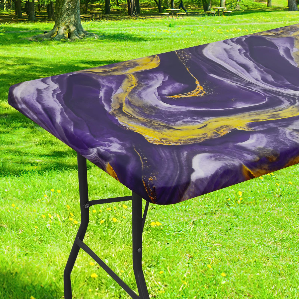 Smiry Rectangle Table Cloth, Waterproof Plastic Table Cover for 5FT Tables