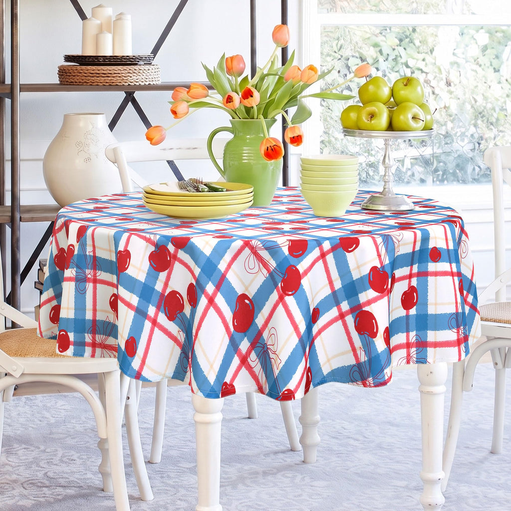 DWCN Green Gingham Table Cloth 60×84 Inch Rectangle with Watermelon Print
