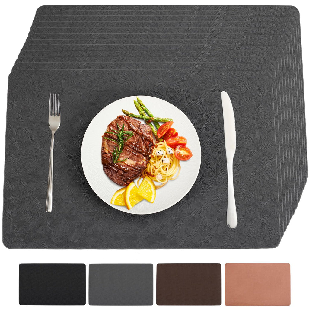 Black Halloween Vinyl Placemats Set of 6 Waterproof Table Mats