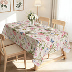 Spring Pink Flower Washable Rectangle Table Cloth 60x84inch