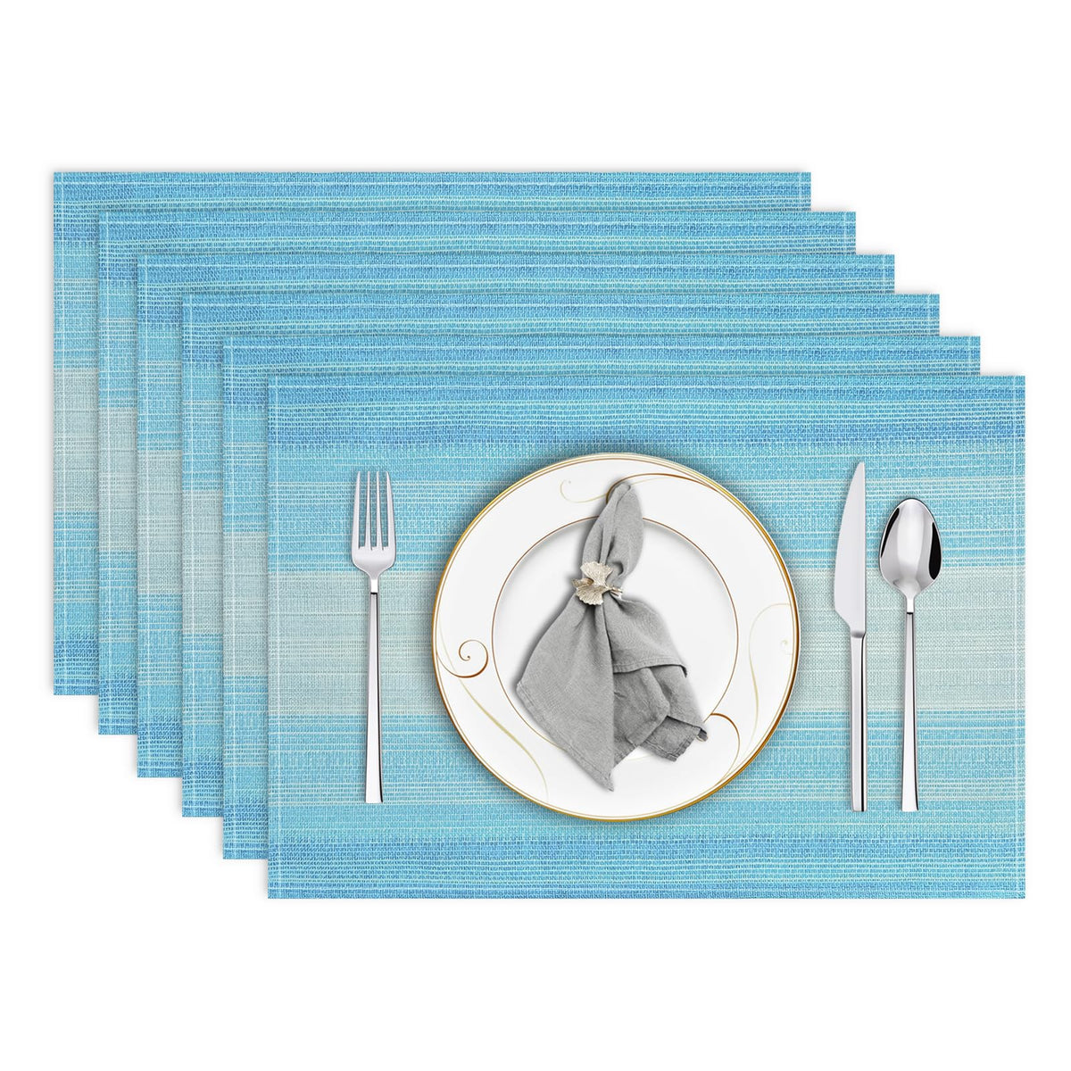 Niviy Placemats, Placemats Set of 4 Washable Place Mats, Green 12" x 18"