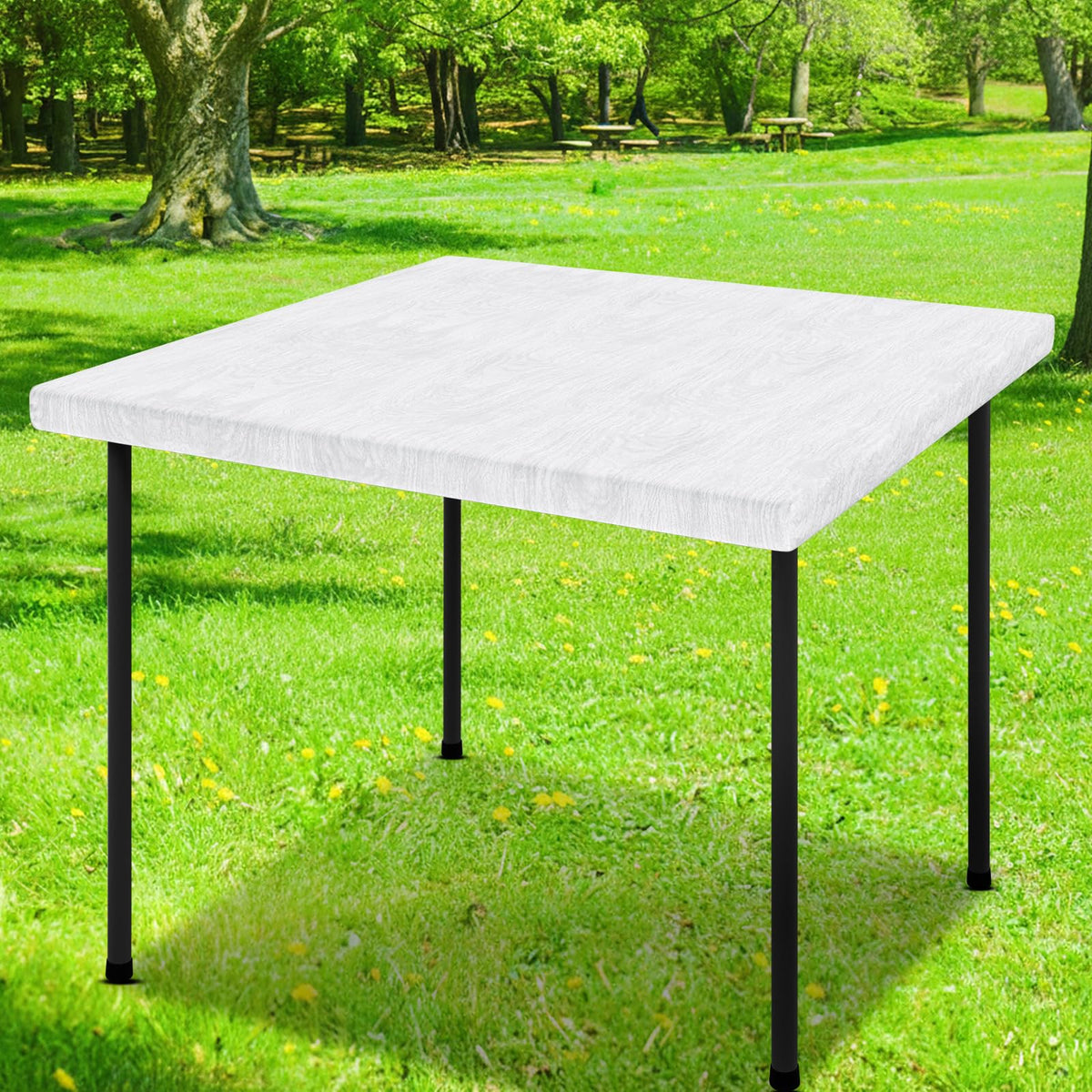 Smiry Rectangle Table Cloth, Waterproof Plastic Table Cover for 5FT Tables