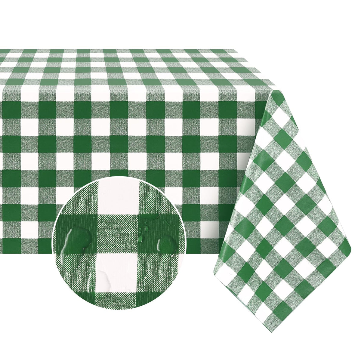 Romanstile Rectangle Vinyl Tablecloth, 100% Waterproof Buffalo Gingham Plastic Table Cloth, Heavy Duty Wipeable Checkered Table Covers for Outdoor, Camping, Picnic, Patio - 54 x 78, Red and White