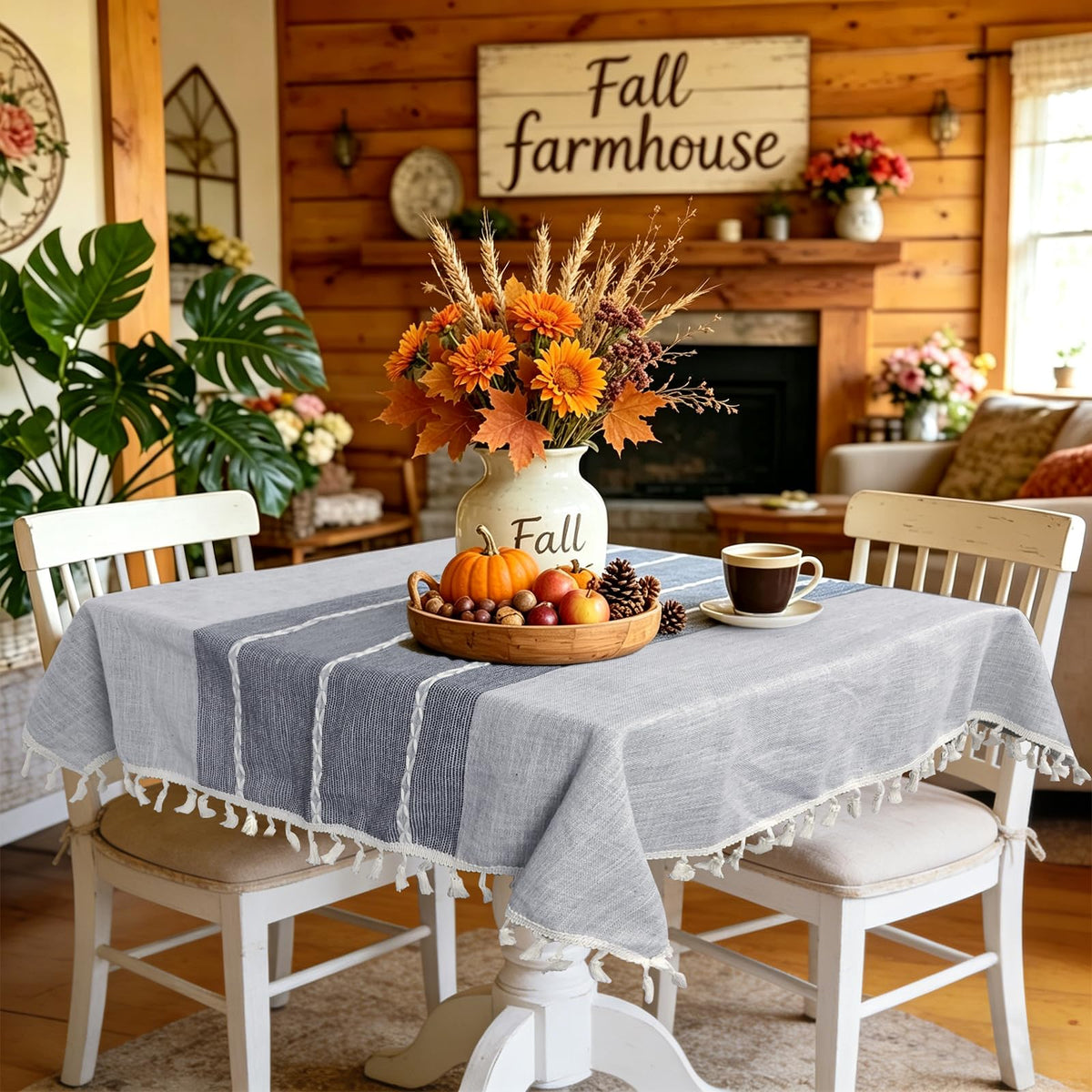 Boho Small Square Tablecloth 36''x36'', Sage Green Linen Coffee Table Cover, Spring Nightstand Cover Top, End Bedside Table Cloth Runner, Coastal Rustic Farmhouse Summer Home Decor