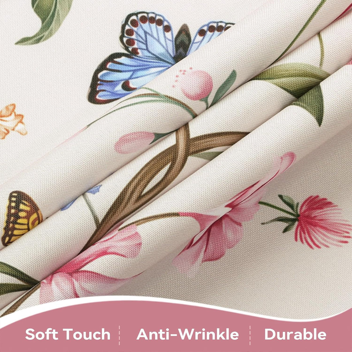 Spring Pink Flower Washable Rectangle Table Cloth 60x84inch