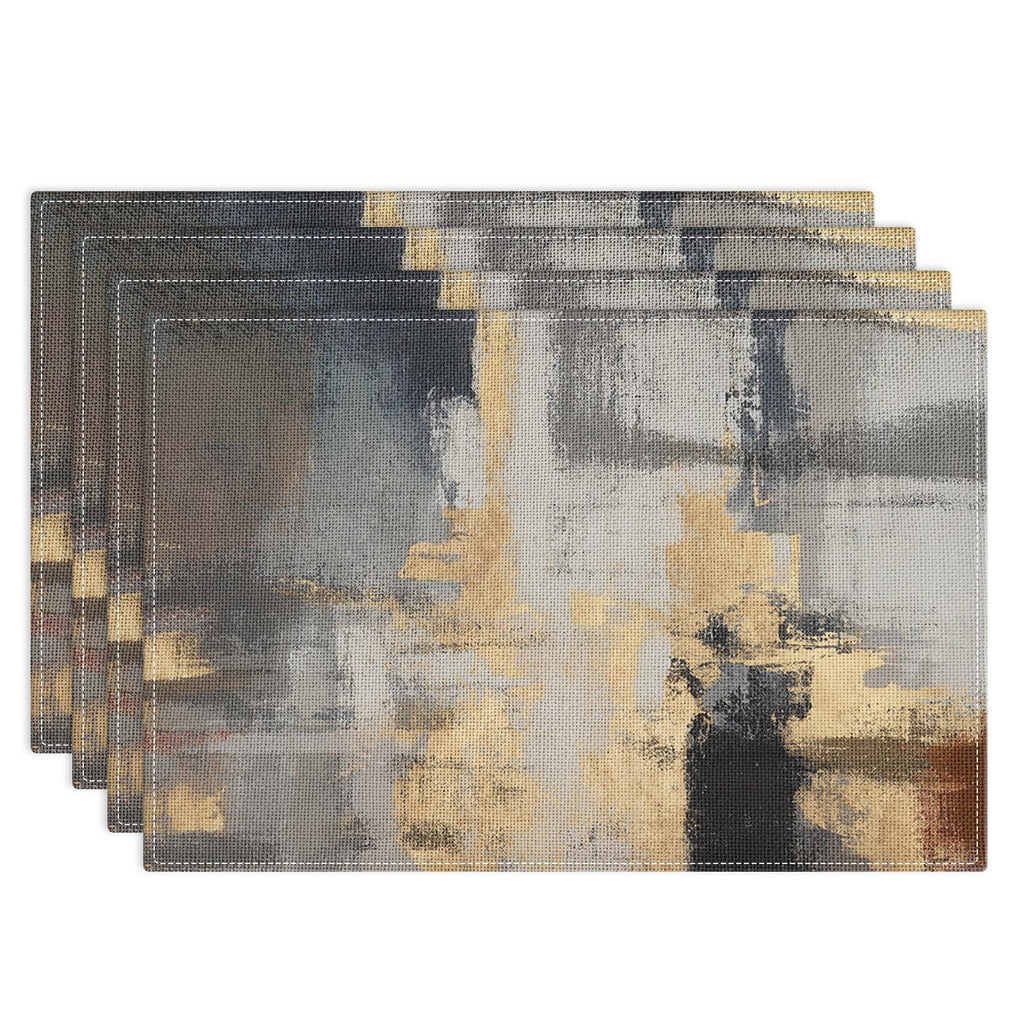 Emvency Farmhouse Placemats Set of 4, 12x18 Inch, Modern Abstract