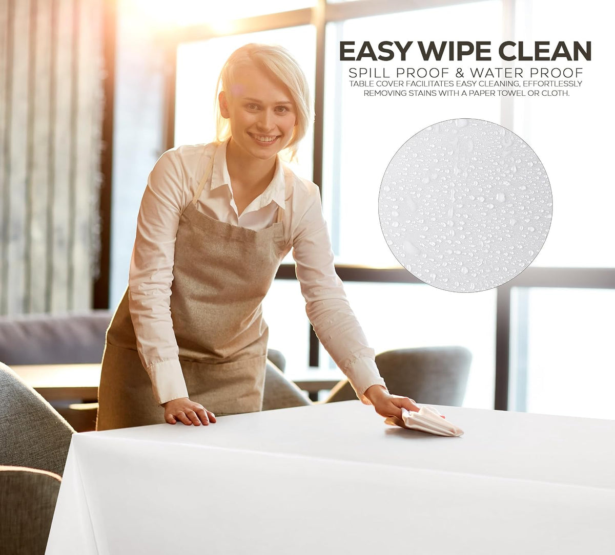 Utopia Kitchen Plastic Table Cloth Disposable [White, 12 Pack]