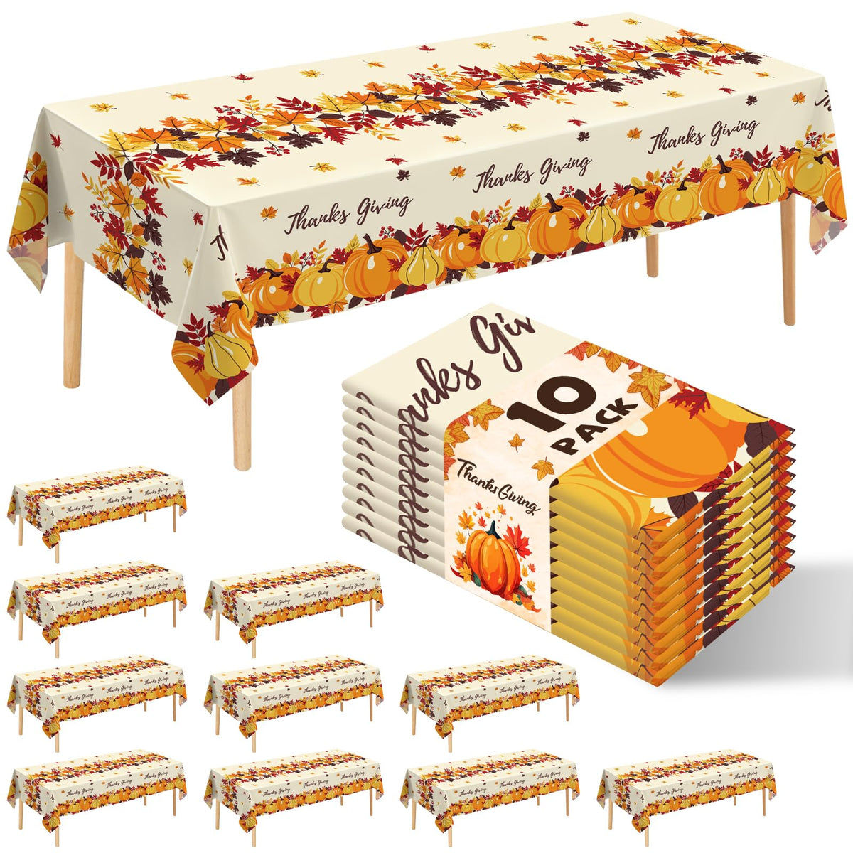 10 Pack Silver Grey Plastic Tablecloth 54x108 Inch Disposable Waterproof Rectangle Table Cover for Party Birthday Wedding Picnic Outdoor