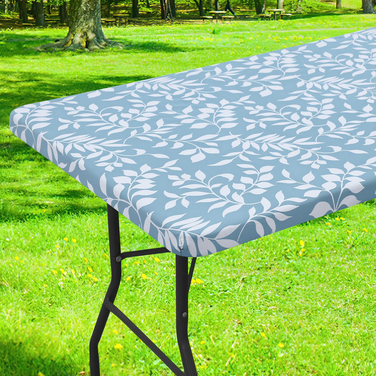 Smiry Rectangle Table Cloth, Waterproof Plastic Table Cover for 5FT Tables