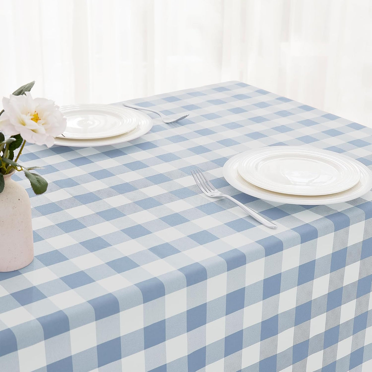 2 Pack Gingham Tablecloth Rectangle Checkered Tablecloth Washable