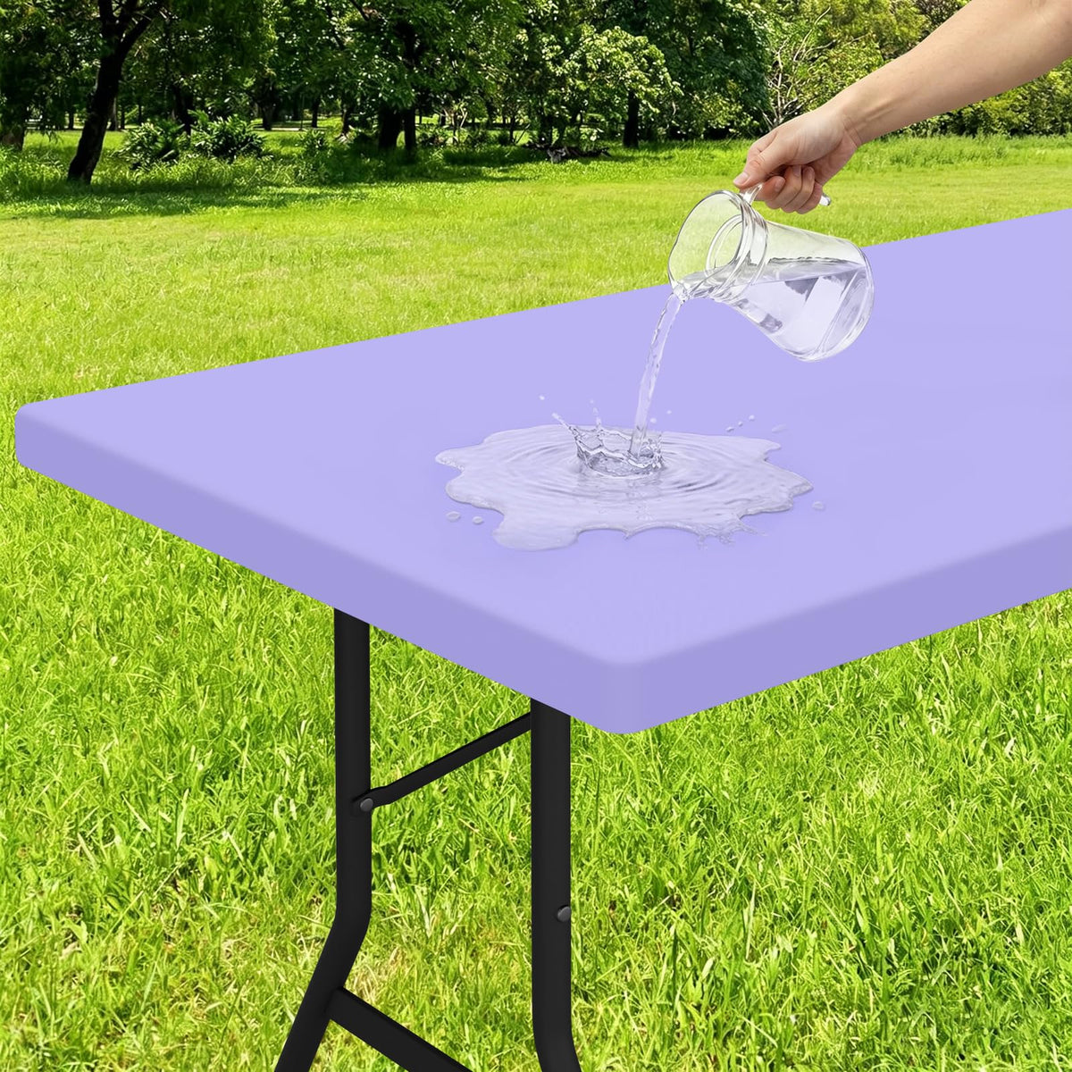 Smiry Rectangle Tablecloth, Elastic Fitted Flannel Backed Vinyl Tablecloths for 6ft Folding Tables, Waterproof Wipeable Table Covers for Indoor, Outdoor, Picnic and Camping (Red, 30"x72")