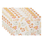 QIYI Boho Table Placemats Set of 4, 12"x18" Linen Place Mats, Wildflowers