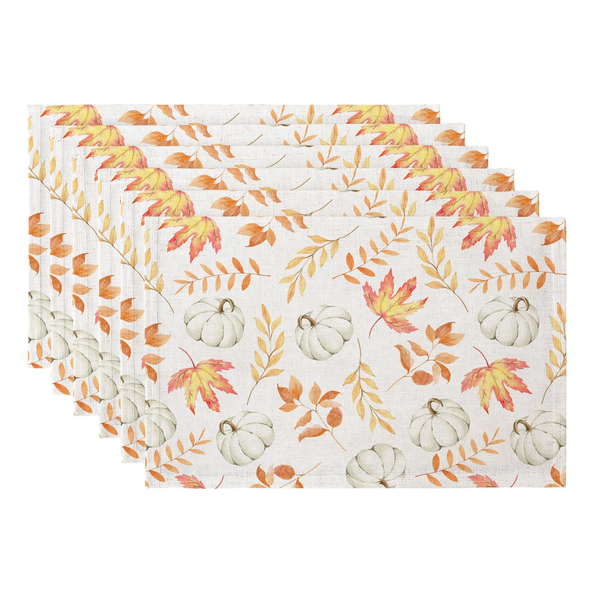 QIYI Boho Table Placemats Set of 4, 12"x18" Linen Place Mats, Wildflowers