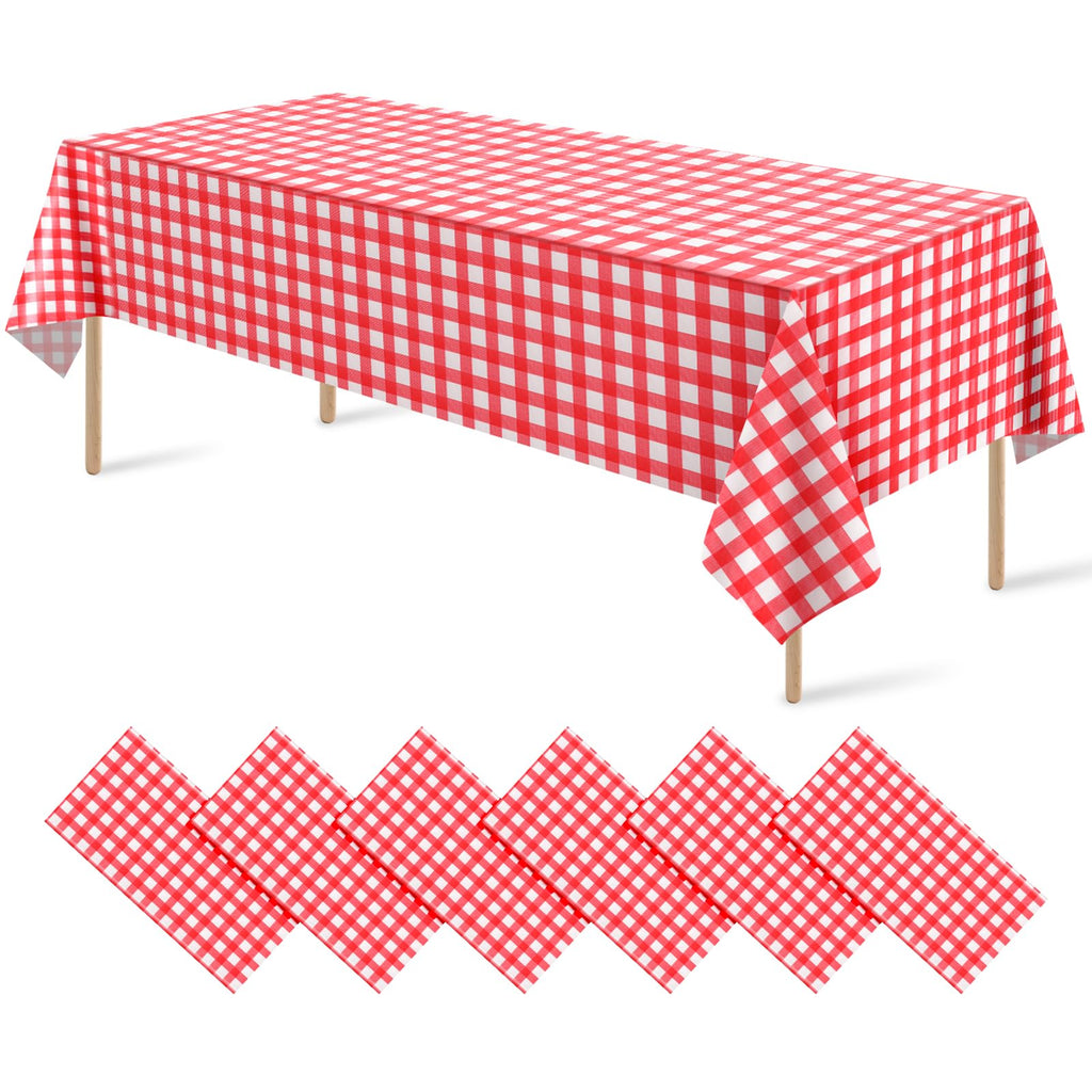 12Pack Sage Green Plastic Checkered Tablecloth, Premium Decorative Disposable Sage Green Gingham Plaid Table Cloths for Parties, Rectangle Party Table Cover for Picnic Birthday Wedding, 54x108 Inch
