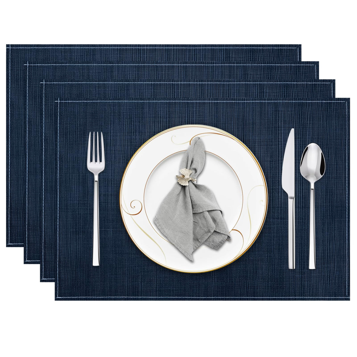 Niviy Placemats, Placemats Set of 4 Washable Place Mats, Green 12" x 18"