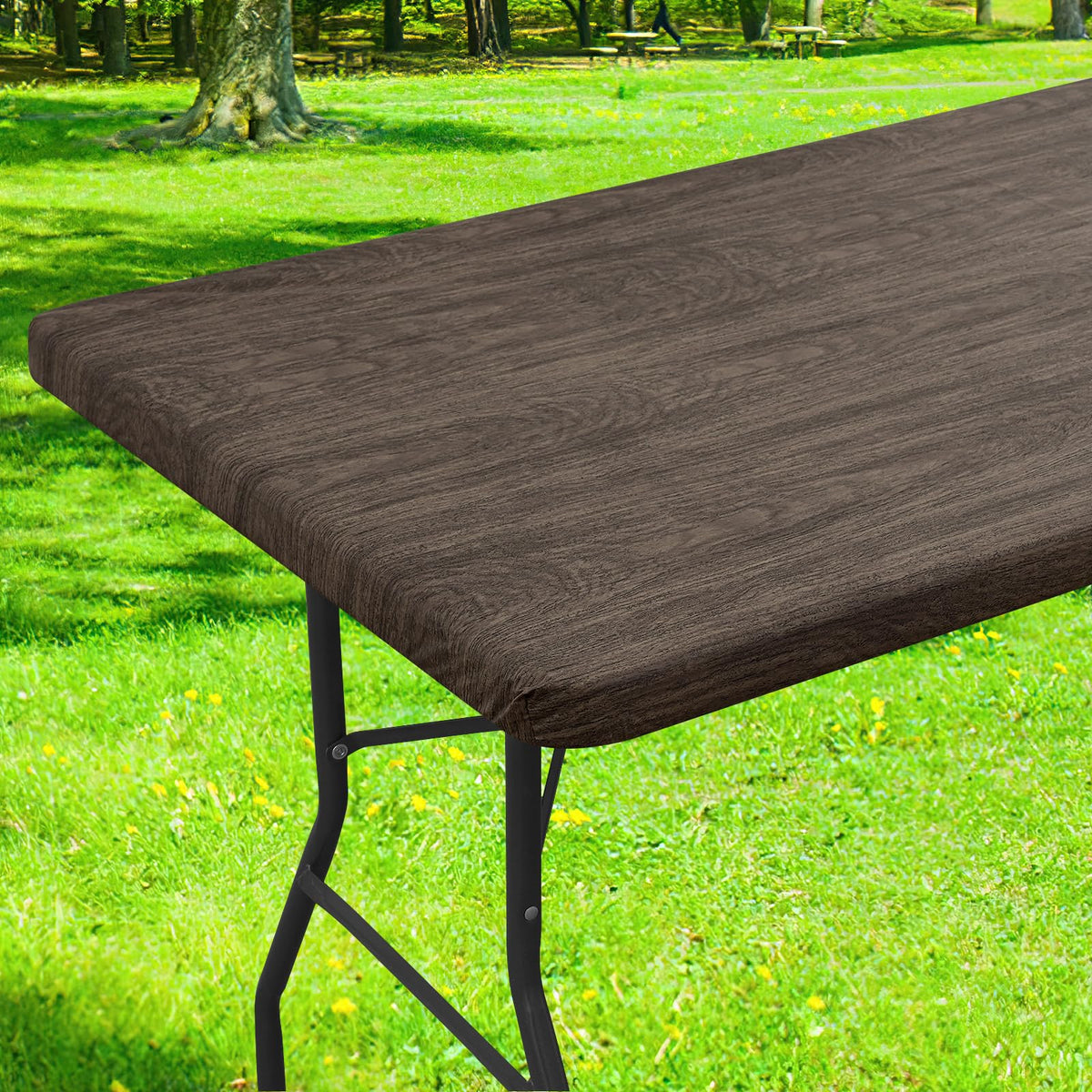 Smiry Rectangle Table Cloth, Waterproof Plastic Table Cover for 5FT Tables