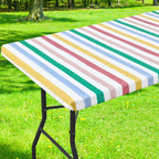 Smiry Rectangle Table Cloth, Waterproof Plastic Table Cover for 5FT Tables