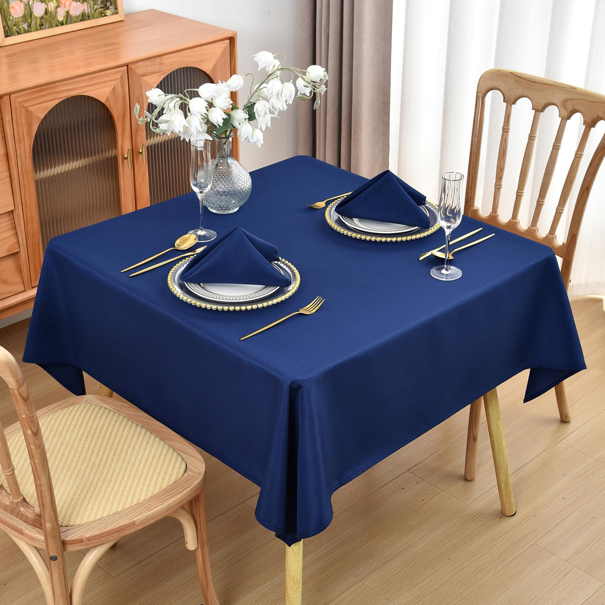 Burgundy Oval Tablecloth, 60 x 84 Inch, Stain and Wrinkle Resistant Machine Washable Polyester Table Cloth, Fabric Table Cover for Dining Buffet Party and Outdoor Use