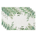 QIYI Boho Table Placemats Set of 4, 12"x18" Linen Place Mats, Wildflowers