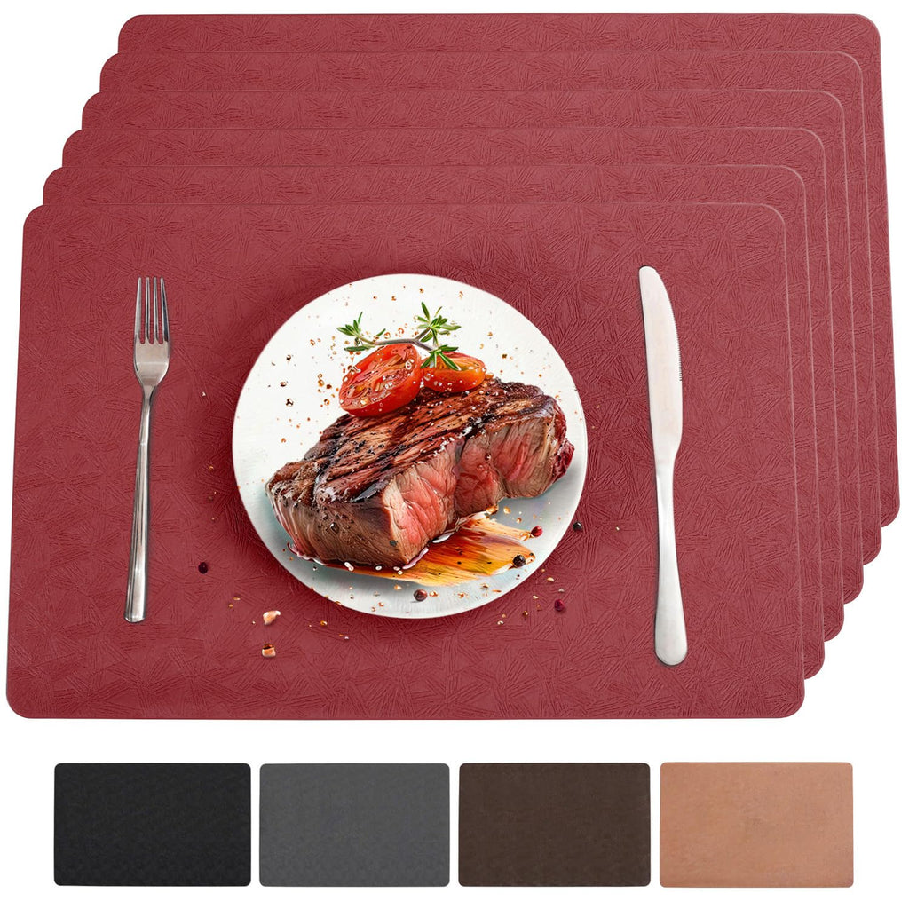 Black Halloween Vinyl Placemats Set of 6 Waterproof Table Mats