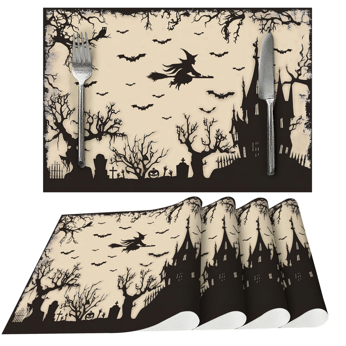Fruits Placemats Set of 4 Washable Table Place Mats for Dining Kitchen Party Decor