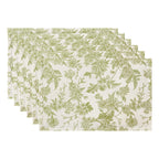 QIYI Boho Table Placemats Set of 4, 12"x18" Linen Place Mats, Wildflowers