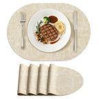 homing Heat Resistant Oval Placemats Set of 6, Light Grey