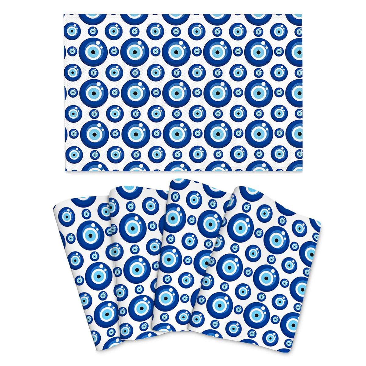Boho Floral Placemats Set of 4, Colorful Dining Table Mats 12"x18"
