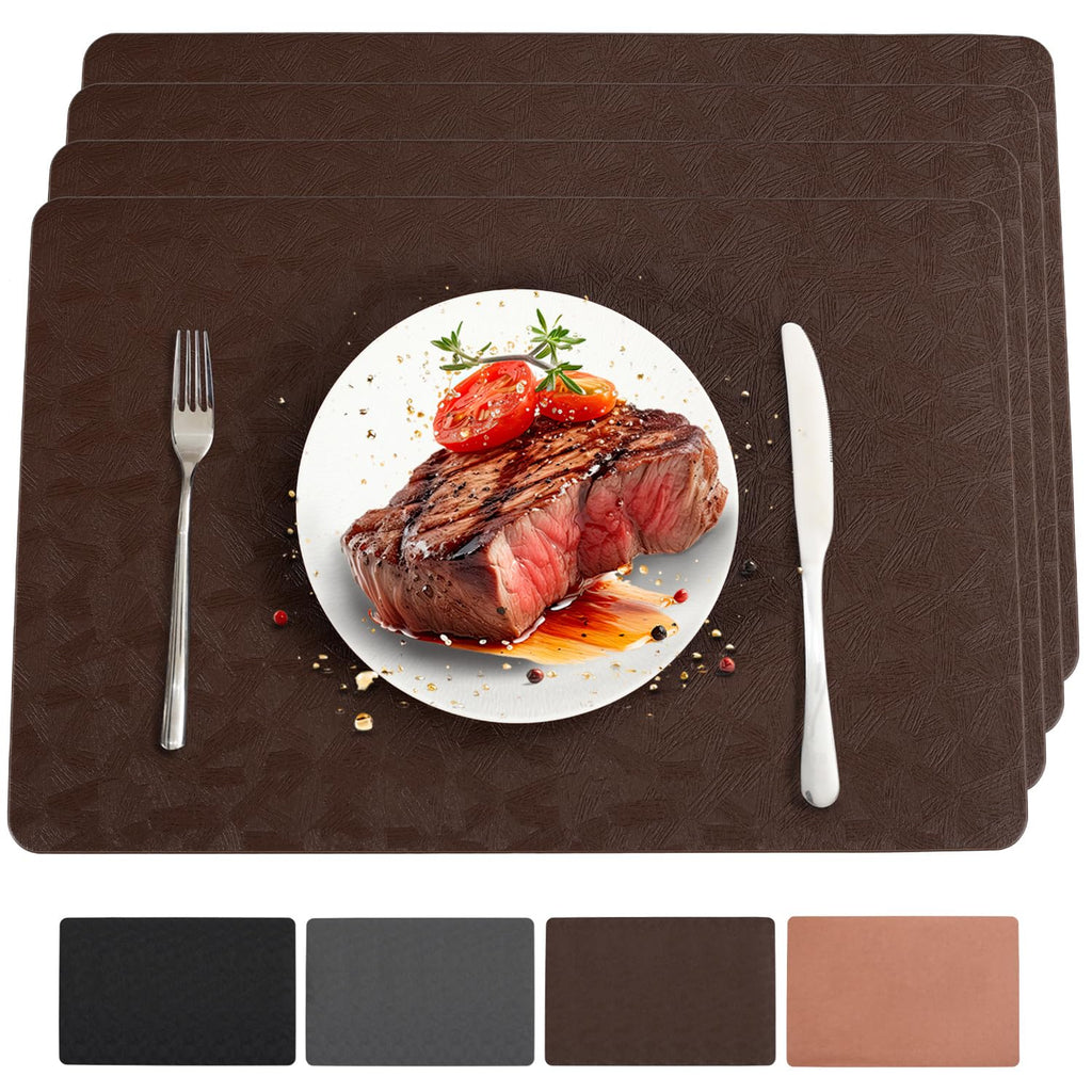Black Halloween Vinyl Placemats Set of 6 Waterproof Table Mats
