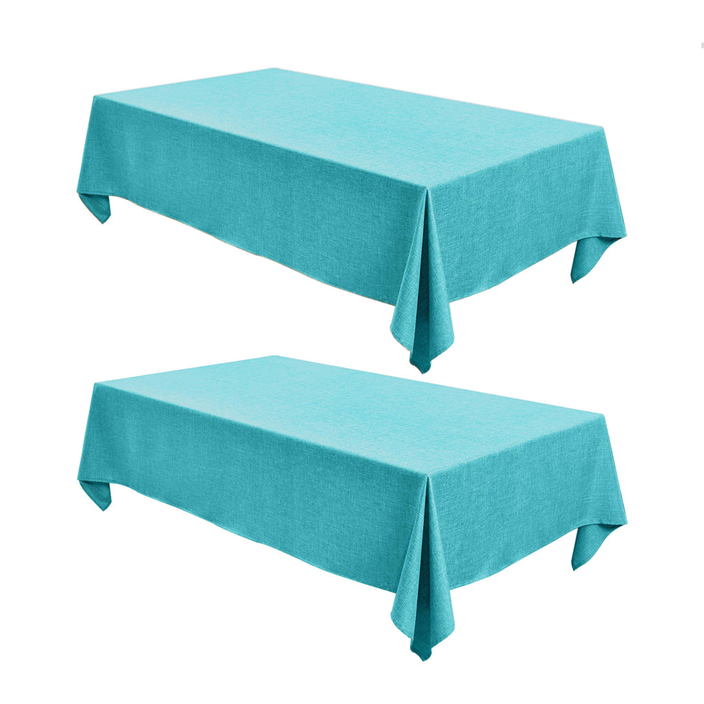 Fitable 2 Pack Linen Textured Rectangle Tablecloths, 52 x 70 Inch, Nature