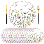 50 PCS Paper Placemats Disposable, Vintage Wildflower Place Mats