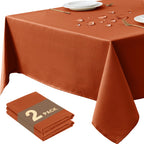 Fall Tablecloths Rectangular 6ft, Slub Texture, Waterproof, 2-Pack