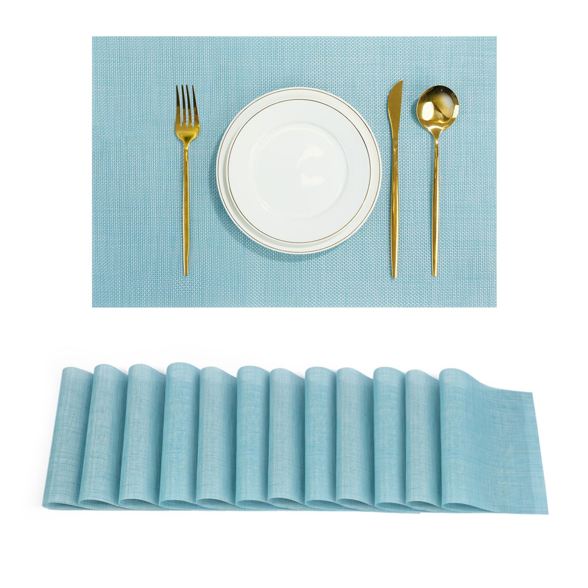 Placemats Set of 8，Non-Slip PVC Weave Table Mats Easy to Clean，Heat Resistant Place Mats for Kitchen Dining Table Decoration Indoor Outdoor，Beige