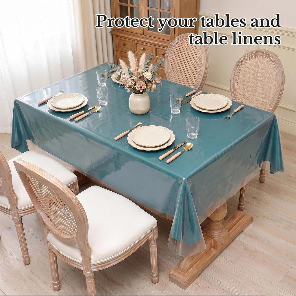 Romanstile Clear Plastic Table Cover Protector Tablecloth, 54 x 78 Inch