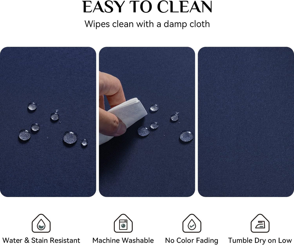 Softalker Rectangle Tablecloth, Waterproof Table Cloths Wrinkle Free Fabric Washable Polyester Table Cover for Dining Tables Party Outdoor Camping Parties Buffet - 60 x 84 inch, Navy Blue