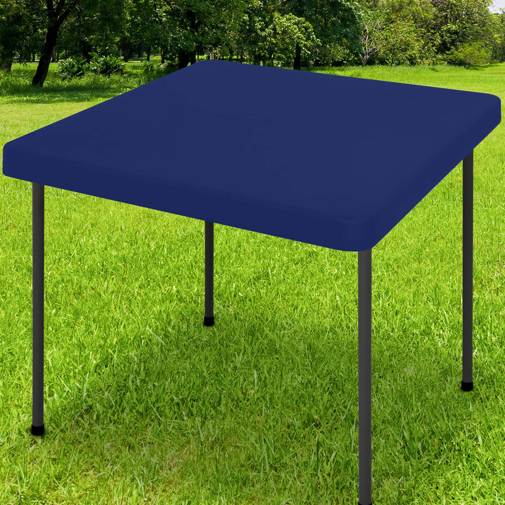 Smiry Rectangle Tablecloth, Elastic Fitted Flannel Backed Vinyl Tablecloths for 6ft Folding Tables, Waterproof Wipeable Table Covers for Indoor, Outdoor, Picnic and Camping (Red, 30"x72")