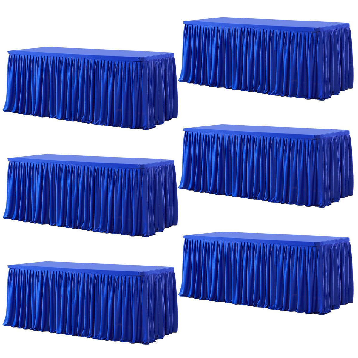 Wish Care 2 Pack Champagne Rectangle Table Clothes for 6 Foot Tables, Polyester Fitted Tablecloths 6t Stretch Table Cover for Wedding, Birthday, Parties, Trade Show, Craft Show