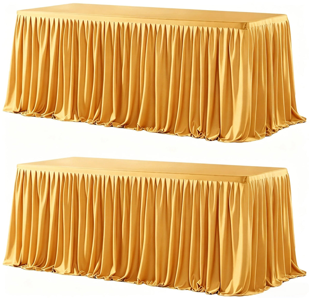Wish Care 2 Pack Champagne Rectangle Table Clothes for 6 Foot Tables, Polyester Fitted Tablecloths 6t Stretch Table Cover for Wedding, Birthday, Parties, Trade Show, Craft Show