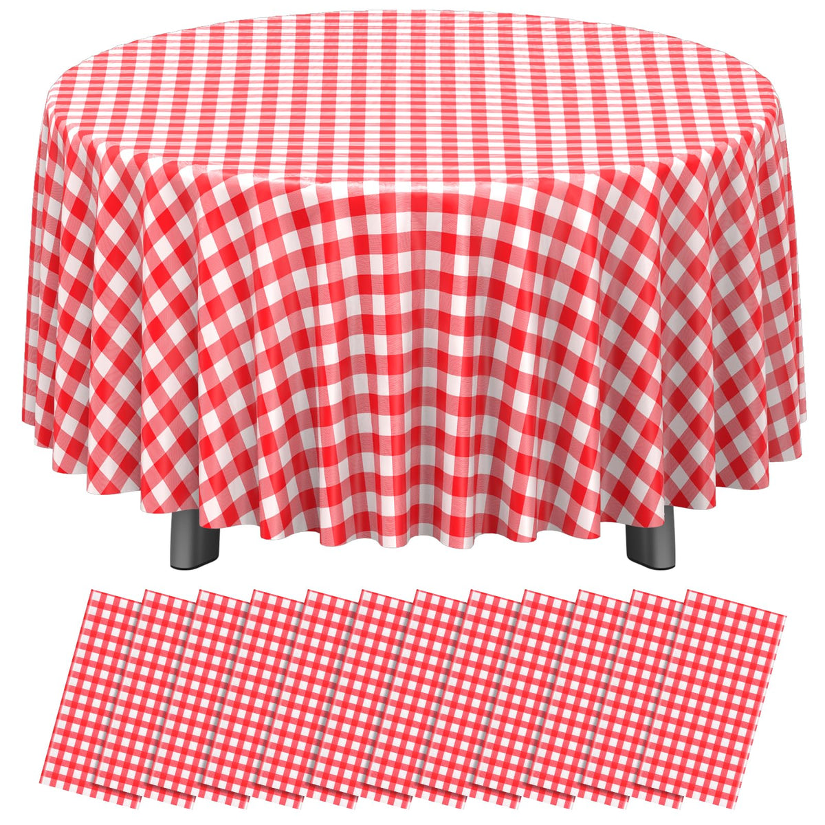 12Pack Sage Green Plastic Checkered Tablecloth, Premium Decorative Disposable Sage Green Gingham Plaid Table Cloths for Parties, Rectangle Party Table Cover for Picnic Birthday Wedding, 54x108 Inch