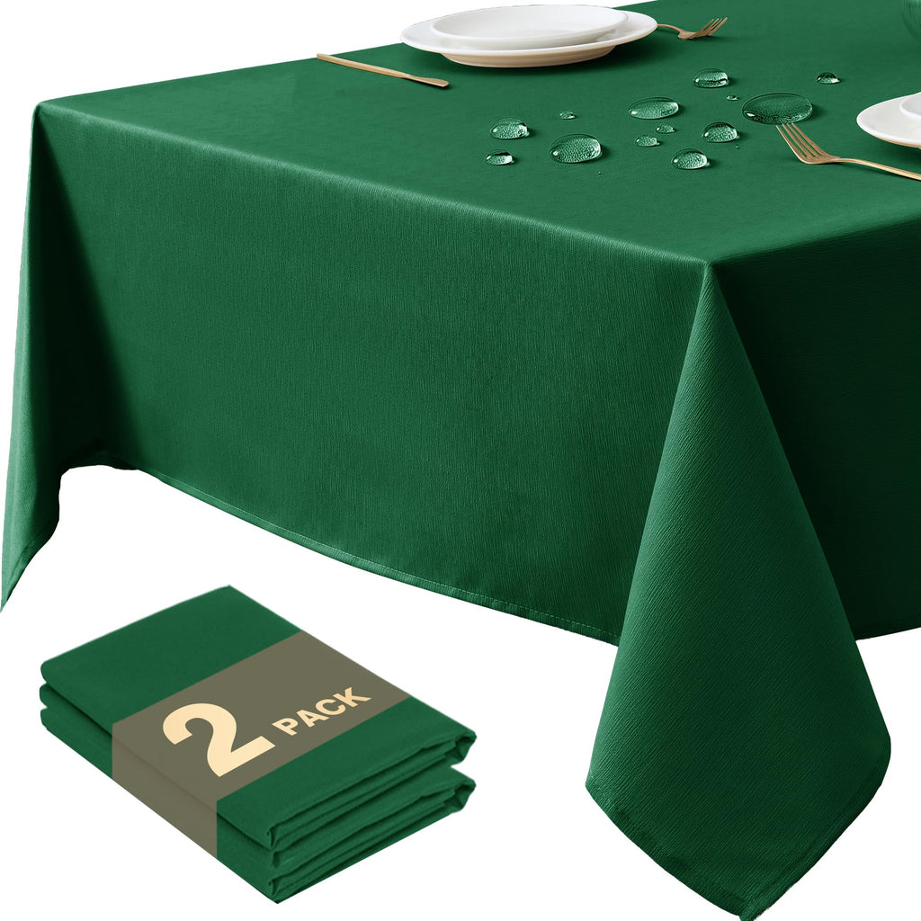 Fall Tablecloths Rectangular 6ft, Slub Texture, Waterproof, 2-Pack