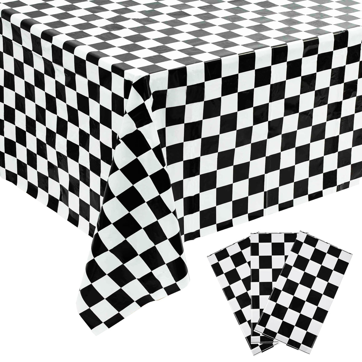 Kesfey 3 Packs Light Blue Gingham Tablecloth Pale Blue and White Checkered Tablecloths 54 x 108 Inches Disposable Plastic Gingham Tablecovers Waterproof Rectangle Picnic Table Cover for Birthday Party