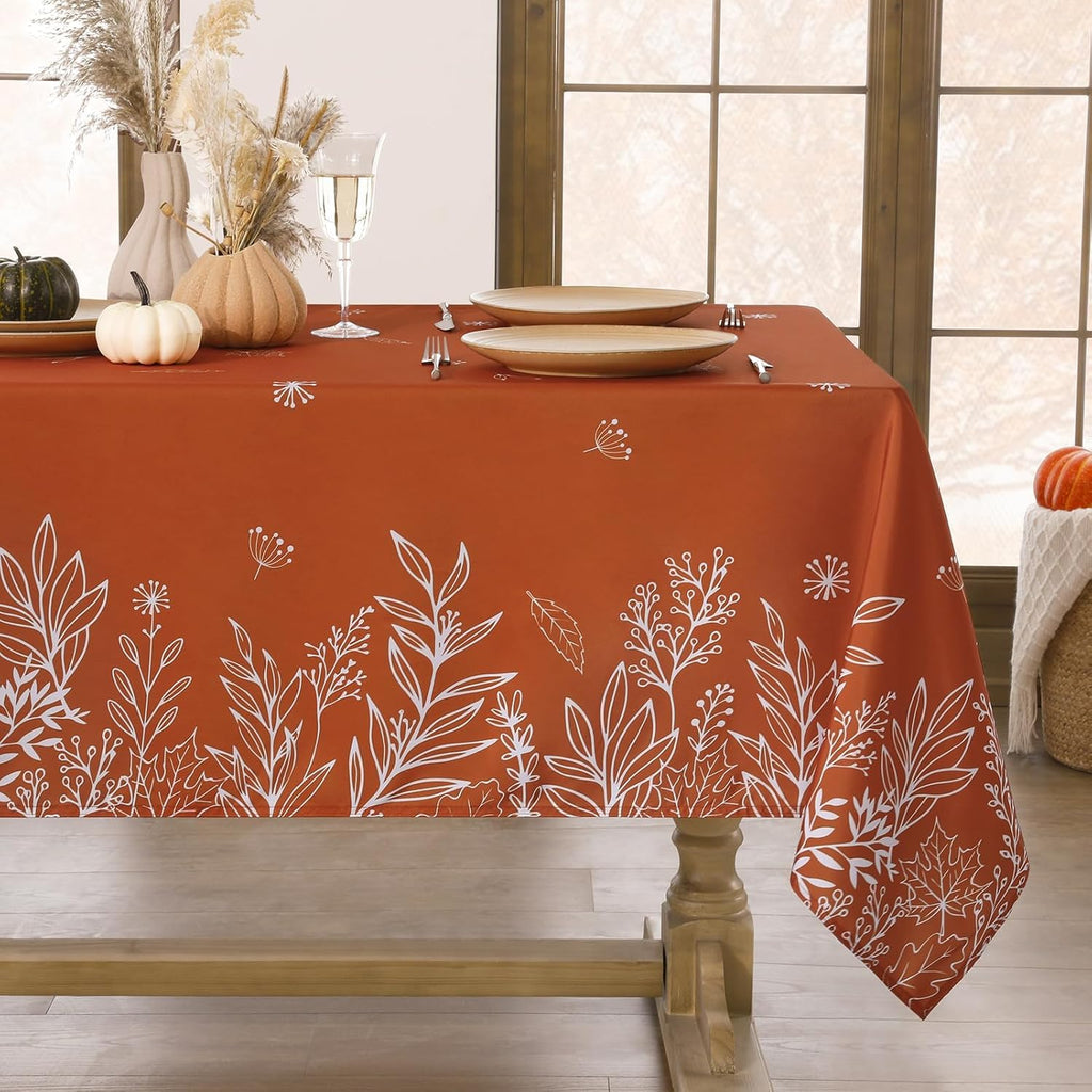 Softalker Fall Tablecloth Rectangle 60 x 84 Inch, Thanksgiving Home Decor
