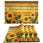 Farmhouse Teal Placemats Set of 4 Thankful Blessed Table Mats