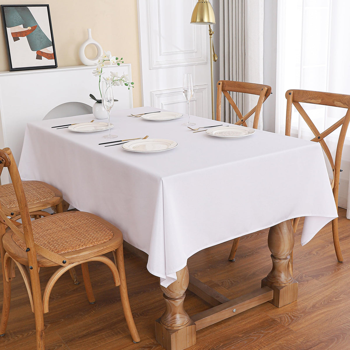 Burgundy Oval Tablecloth, 60 x 84 Inch, Stain and Wrinkle Resistant Machine Washable Polyester Table Cloth, Fabric Table Cover for Dining Buffet Party and Outdoor Use