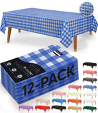 Utopia Kitchen Plastic Table Cloth Disposable [White, 12 Pack]