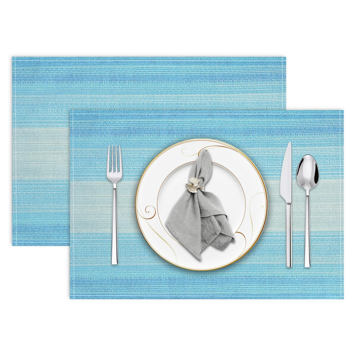 Niviy Placemats, Placemats Set of 4 Washable Place Mats, Green 12" x 18"