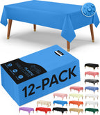 Utopia Kitchen Plastic Table Cloth Disposable [White, 12 Pack]