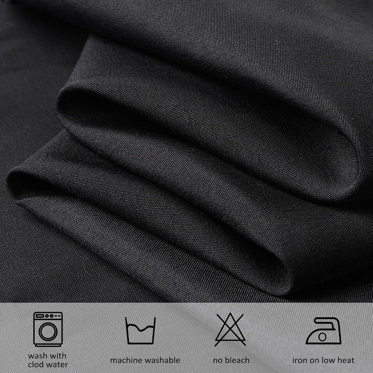 12 Pack 60 x 102 Inch Black Tablecloths for 6 Foot Rectangle Tables