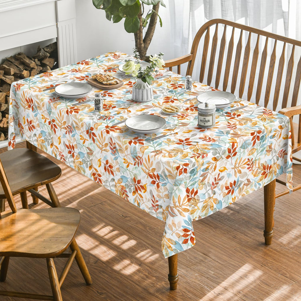 Horaldaily Fall Tablecloth 60 x 84 Inch Rectangular Thanksgiving Orange